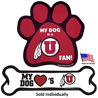 All Star Dogs Utah Utes Car Magnets - Bone