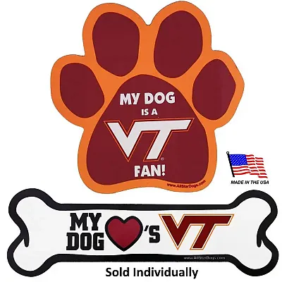All Star Dogs Virginia Tech Car Magnets - Paw