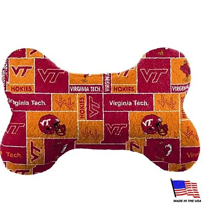 All Star Dogs Virginia Tech Plush Bone Toy - Small