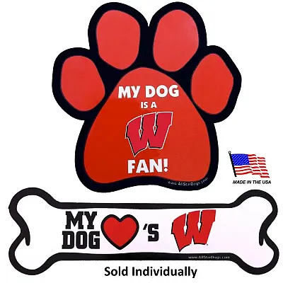 All Star Dogs Wisconsin Badgers Car Magnets - Paw