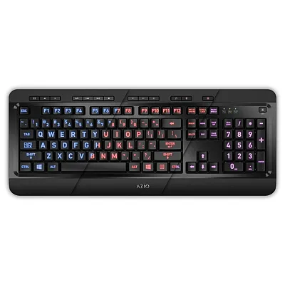 Azio Kb505U Kb505U Vision Usb Wired Computer Keyboard For Pc, Large Print, 3-Col