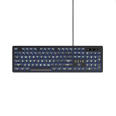Azio Kb512 Kb512 Vision Usb Wired Computer Keyboard For Pc, 3-Color Backlight, B
