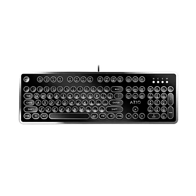 Azio Mk-Retro-01 Mk Retro Usb Wired Mechanical Typewriter Keyboard For Pc, Black
