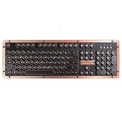 Azio Mk-Retro-L-03B-Us Retro Classic Bluetooth/Usb Hybrid Computer Keyboard For