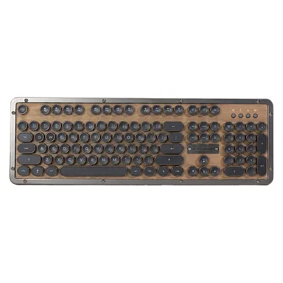 Azio Mk-Retro-W-01B-Us Retro Classic Bluetooth/Usb Hybrid Computer Keyboard For