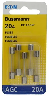 BUSSMANN BPAGC20RP 5Pk Bp/Agc20 Fuses