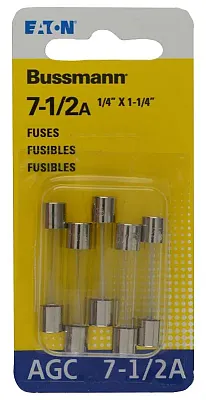 BUSSMANN BPAGC712RP 5Pk Bp/Agc7-1/2 Fuses
