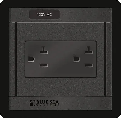 BLUE SEA 1479BSS Panel 360 120Vac Dual Outlet
