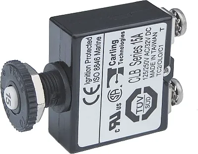 BLUE SEA 2133BSS Circuit Breaker Push Button St 15A