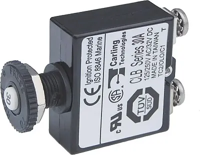 BLUE SEA 2136BSS Circuit Breaker Push Button St 30A