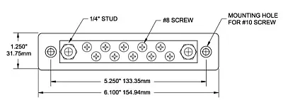 BLUE SEA 2301BSS Busbar 10 Gang Common Bus