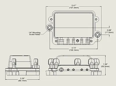 BLUE SEA 2356100BSS Busbar H2O 4 Gang Common Bus Manual