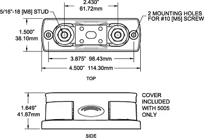 BLUE SEA 5005BSS Fuseblock Anl 300 Amp
