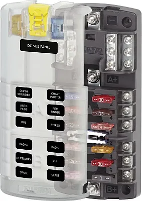BLUE SEA 5032BSS Fuse Block Stblade Dual12