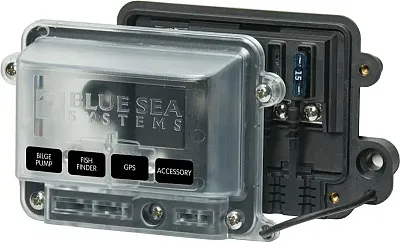 BLUE SEA 5056BSS Fuse Block Stblade H2O 4Circ Fuse