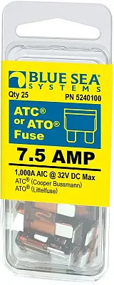 BLUE SEA 5240100BSS Fuse Ato/Atc 7.5A Pack 25