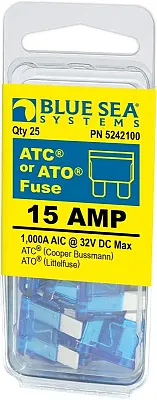 BLUE SEA 5242100BSS Fuse Ato/Atc 15A Pack 25