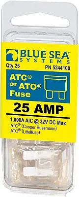BLUE SEA 5244100BSS Fuse Ato/Atc 25A Pack 25