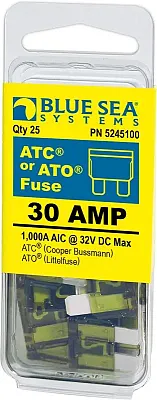BLUE SEA 5245100BSS Fuse Ato/Atc 30A Pack 25