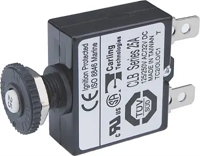 BLUE SEA 7058BSS Circuit Breaker Push Button Qc 25A