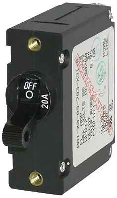 BLUE SEA 7212BSS Circuit Breaker Aa1Toggle 20A Blk