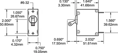 BLUE SEA 7214BSS Circuit Breaker Aa1Toggle