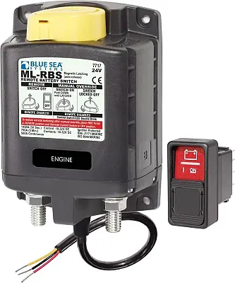 BLUE SEA 7717BSS Solenoid Ml 24V Rbs Spst W/Man 2