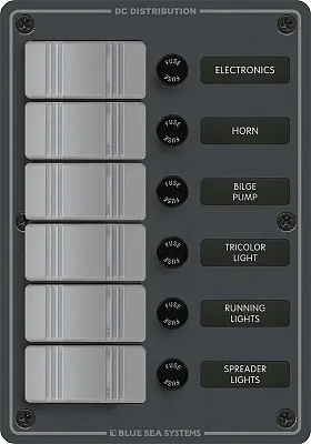 BLUE SEA 8053BSS Panel H2O 12Vdc Agc 6Pos V