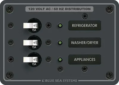 BLUE SEA 8058BSS Panel 120Vac 3Pos