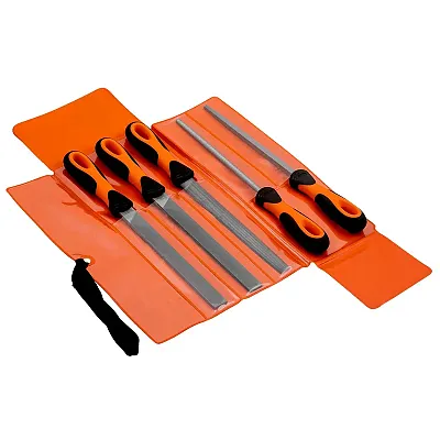 Bahco Ergo??? Engineering File Set 4 Bastard/1 Second Cut 200 Mm (5 Piece)