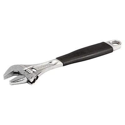 Bahco 8" Ergo??? Central Nut Adjustable Wrench With Rubber Handle And Chrome Fin