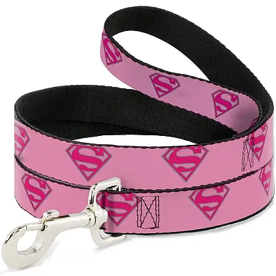 Buckle-Down Buckle-Down Superman Shield Pink Pet Leash