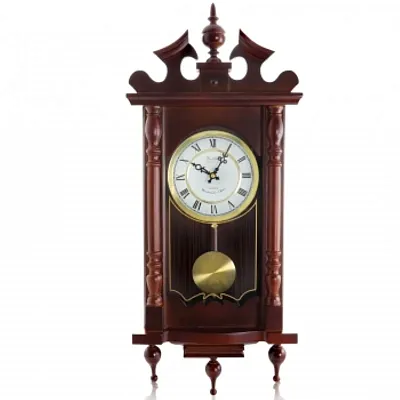 Bedford Clock Collection Classic 31&quot; Chiming Wall Clock With Rom