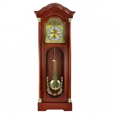 Bedford Clock Collection 33" Antique Cherry Oak Finish Chiming W