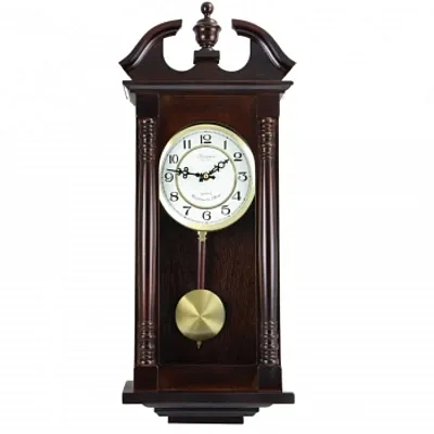 Bedford Clock Collection 27.5&quot; Classic Chiming Wall Clock With S
