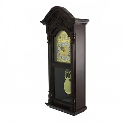Bedford Clock Collection 25.5 Inch Antique Mahogany Cherry Oak Chiming Wall Cloc