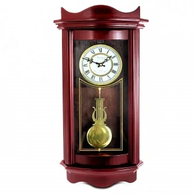 Bedford Clock Collection Weathered Chocolate Cherry Wood 25 Inch Wall Clock with