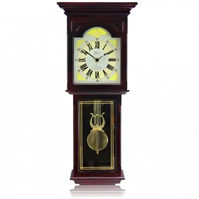 Bedford Clock Collection Redwood 23&quot; Wall Clock with Pendulum an