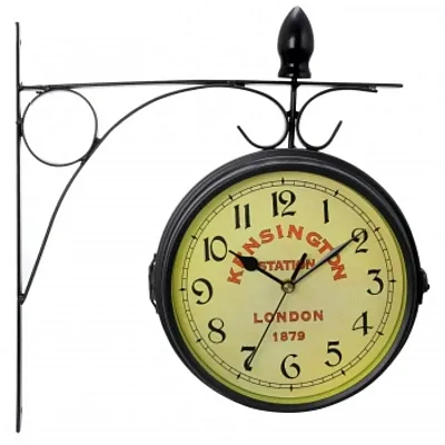 Bedford Double Sided Wall Clock Vintage Antique-Look Mount Stati