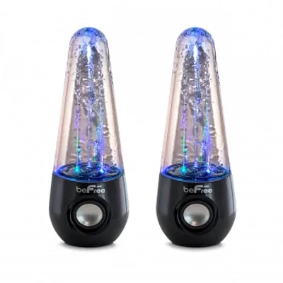 beFree Sound Bluetooth LED Dancing Water Multimedia Speakers in Black