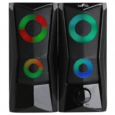 beFree Sound Computer Gaming Speakers with Color LED RGB Lights