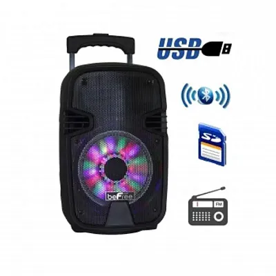 beFree Sound 8 Inch Bluetooth Portable Party Speaker with USB, SD and Reactive L