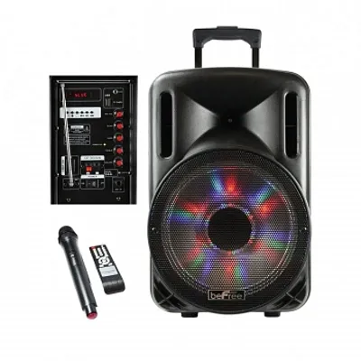 beFree Sound 12 Inch 2500 Watt Bluetooth Portable Party PA Speaker With Illumina