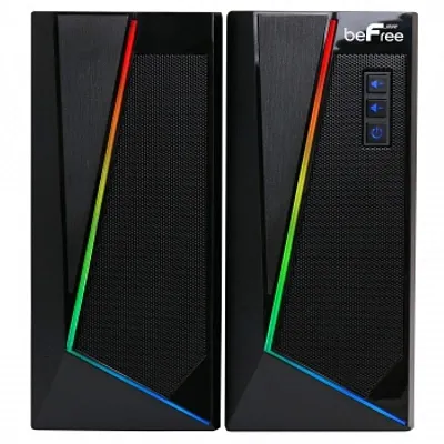 beFree Sound 2.0 Computer Gaming Speakers with LED RGB Lights