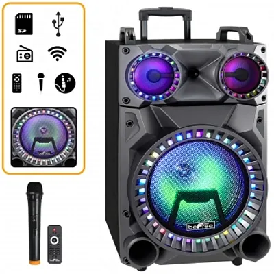 beFree Sound Rechargeable 12 Inch Bluetooth Portable Party Speaker with Party Li