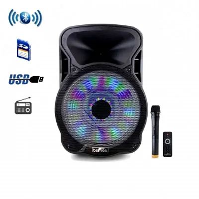 beFree Sound 15 Inch Bluetooth Rechargeable Party Speaker With Illuminating Ligh