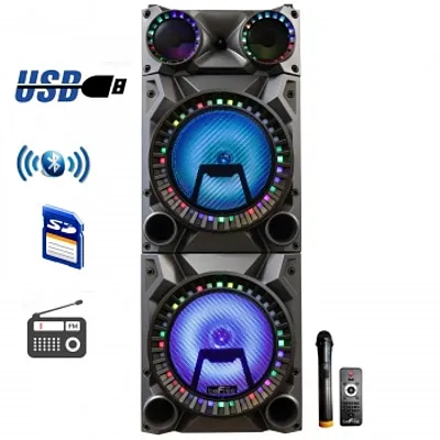beFree Sound Rechargeable Bluetooth 12inch Double Subwoofer Portable Party Speak