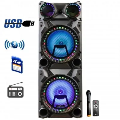 beFree Sound Rechargeable Bluetooth 12inch Double Subwoofer Portable Party Speak