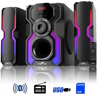 beFree Sound 2.1 Channel Bluetooth Multimedia Wired Speaker Shelf Stereo System