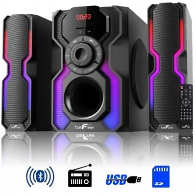 beFree Sound 2.1 Channel Bluetooth Multimedia Wired Speaker Shel